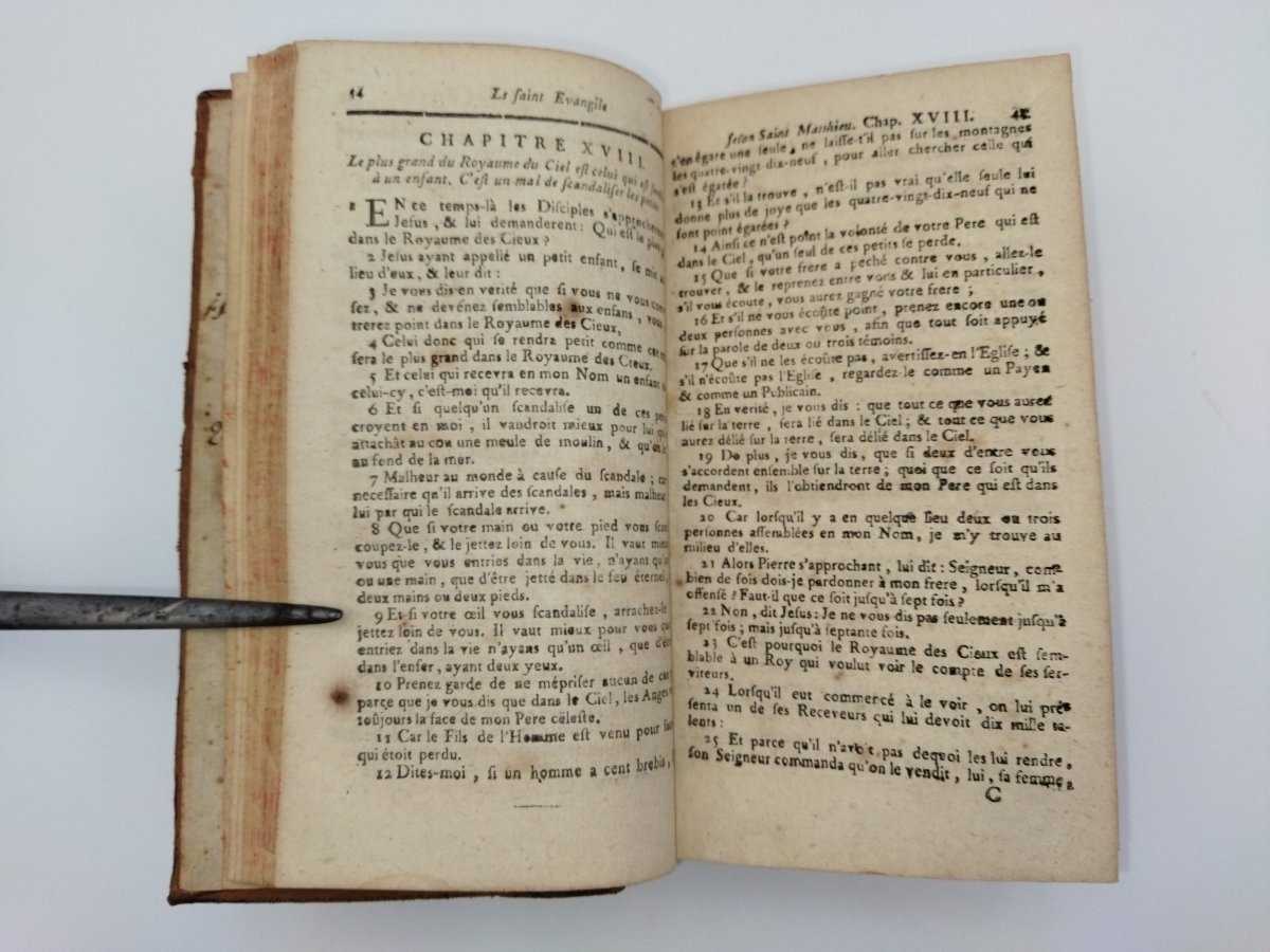 New Testament Of Jesus Christ Ancient Religious Book By Denys Amelote 1769-photo-3