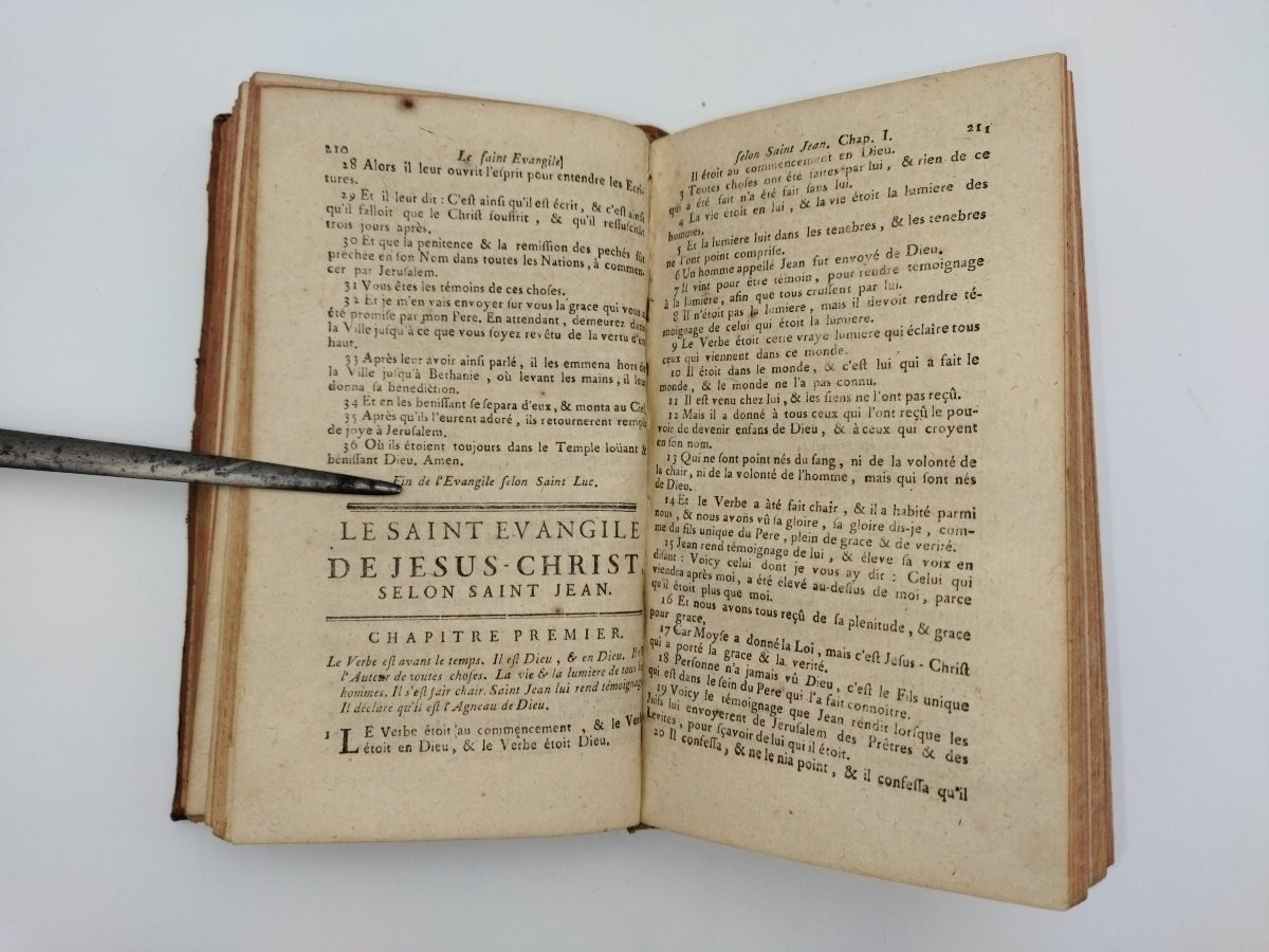 New Testament Of Jesus Christ Ancient Religious Book By Denys Amelote 1769-photo-5