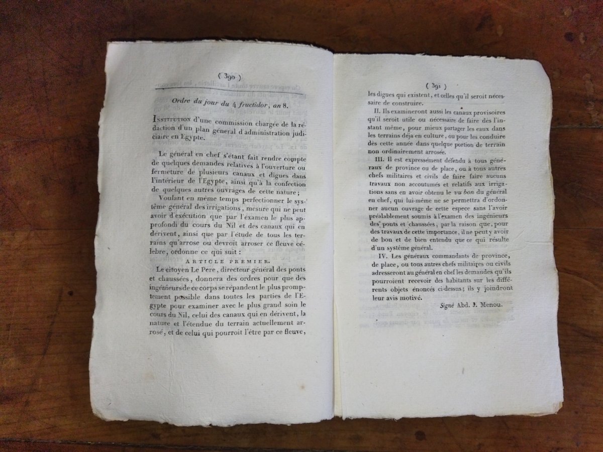 NAPOLÉON BONAPARTE Pièces Officielles Armée d'ÉGYPTE Livre ancien Collection AN IX  BERTHIER-photo-7