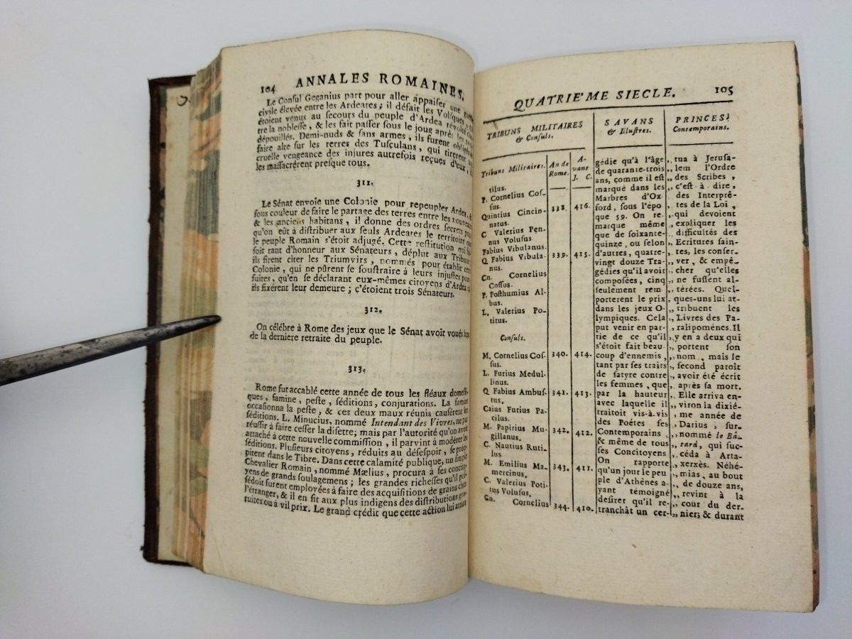 ANNALES ROMAINES Histoire Fondation de ROME Livre Ancien Collection 1756-photo-4