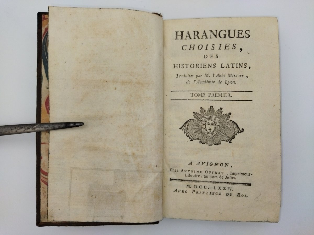 HARANGUES des Historiens Latins Livre Ancien Abbé MILLOT Collection 1774 -photo-1