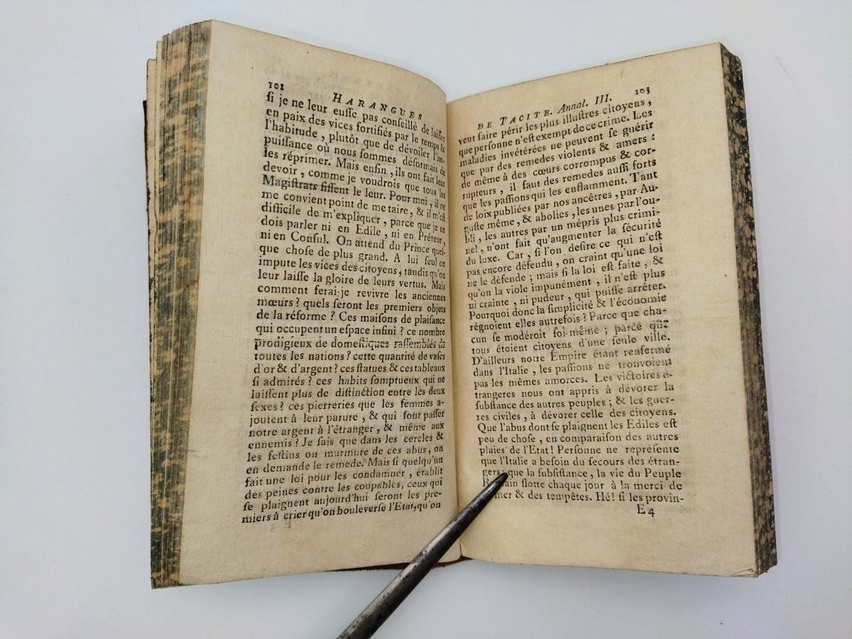 HARANGUES des Historiens Latins Livre Ancien Abbé MILLOT Collection 1774 -photo-6