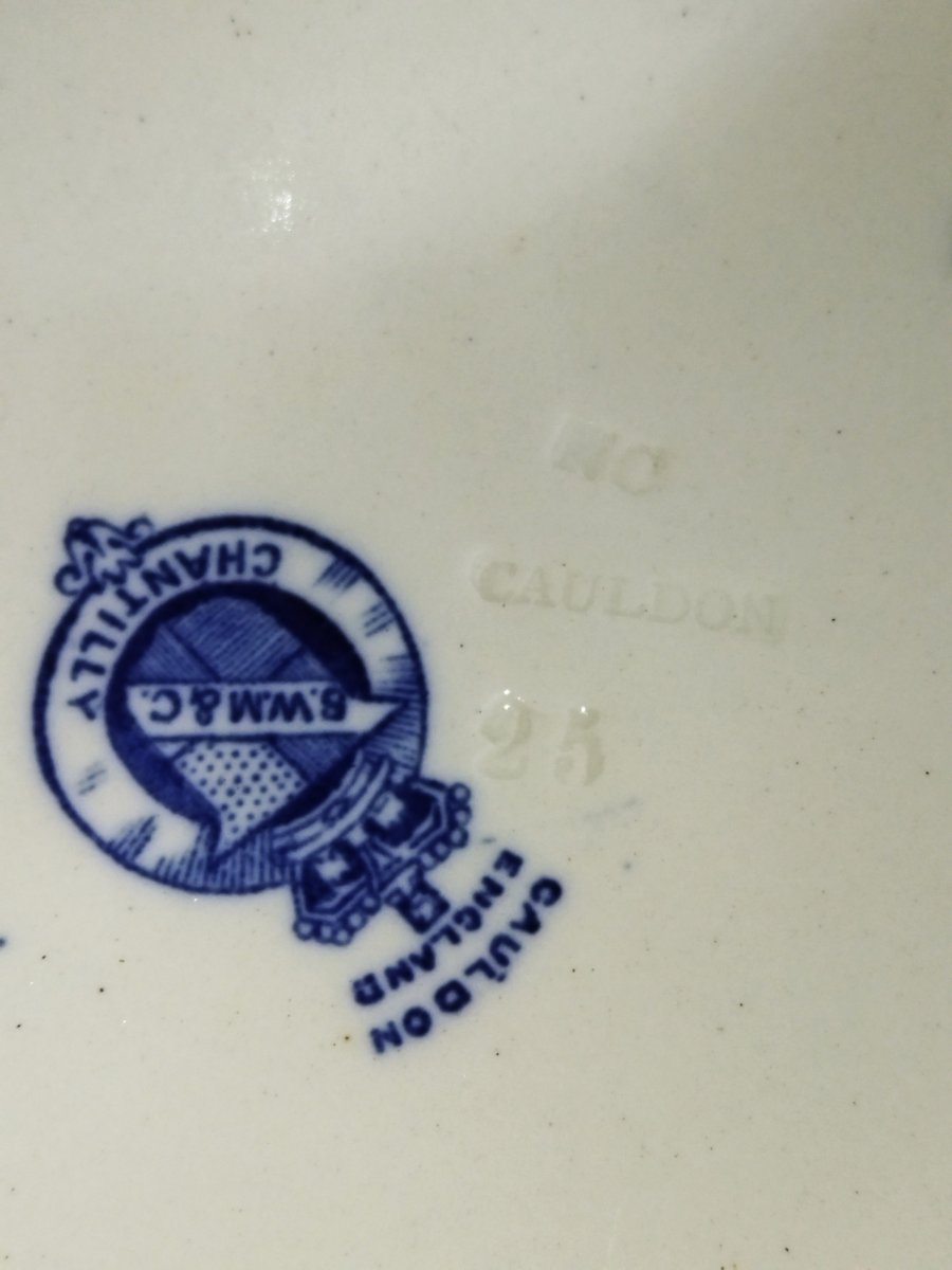 CAULDON CHANTILLY Série de 12 Assiettes Anciennes en Faience Anglaise-photo-4