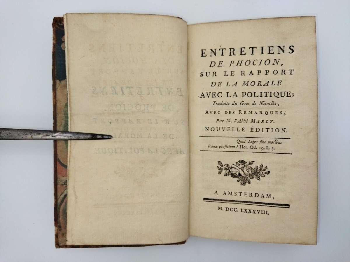 Phocion's Conversations Morality & Politics Old Book Abbot Mably Collection 1788-photo-1