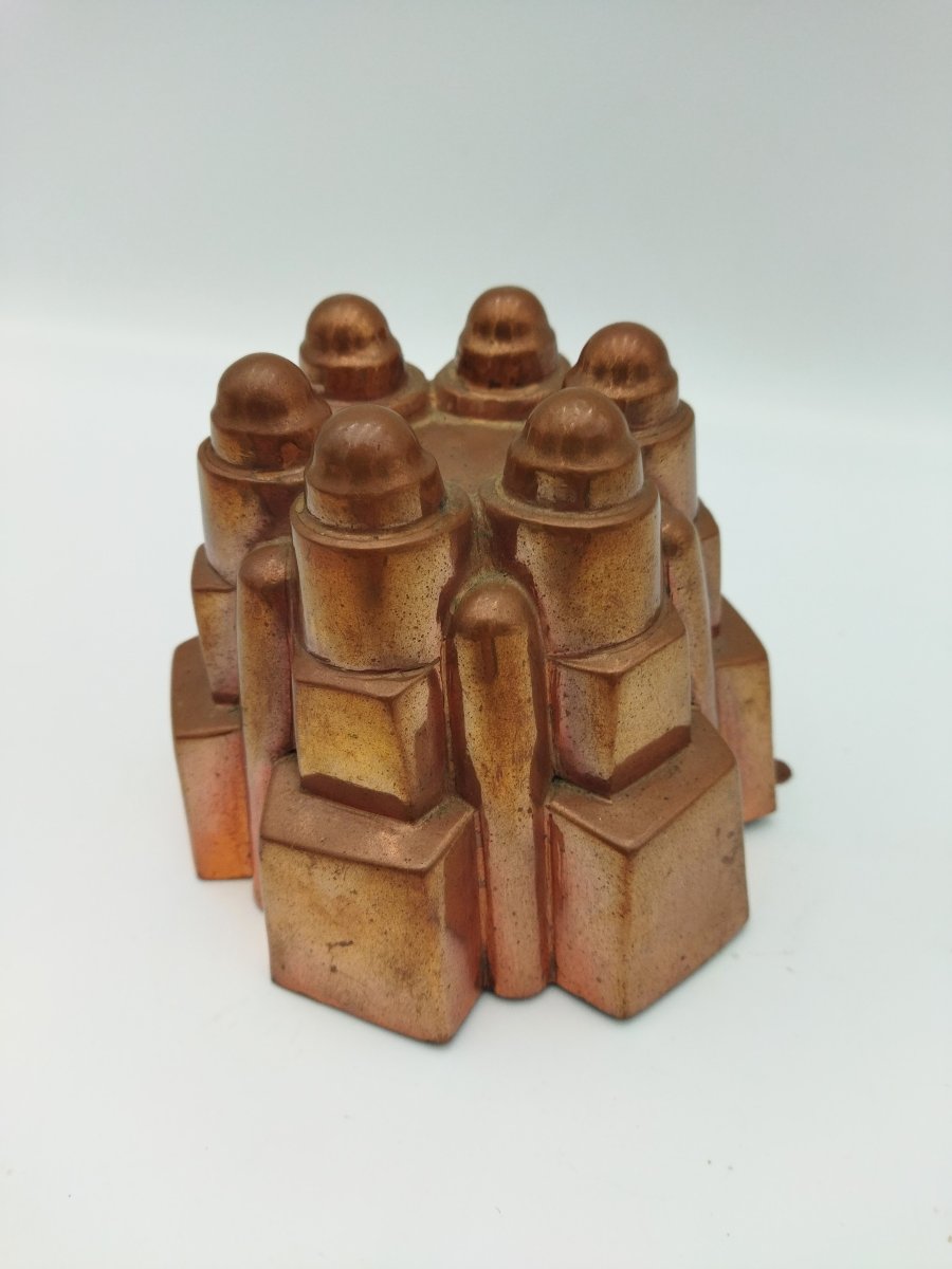 MOULE A GATEAU Ancien en Cuivre Art populaire Collection ART DE LA TABLE -photo-3