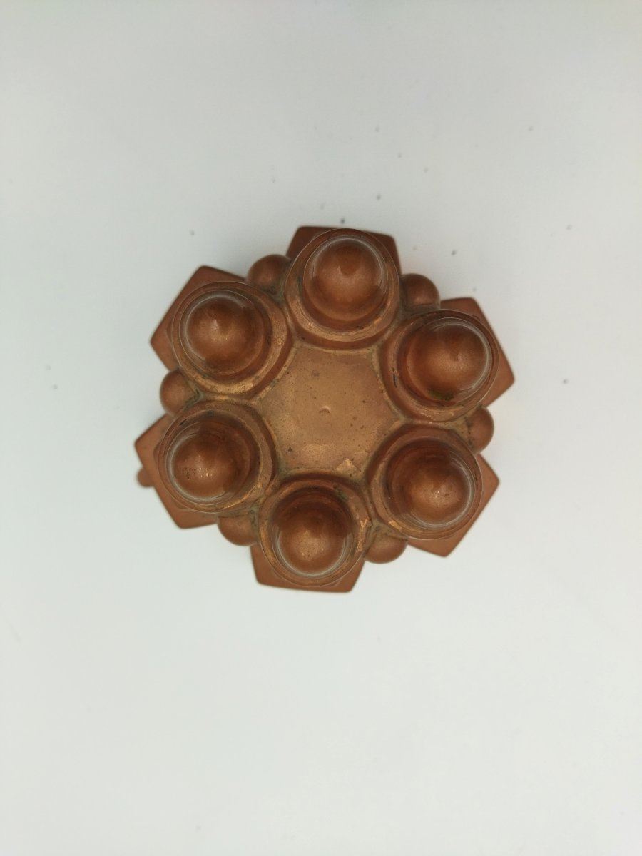 MOULE A GATEAU Ancien en Cuivre Art populaire Collection ART DE LA TABLE -photo-4