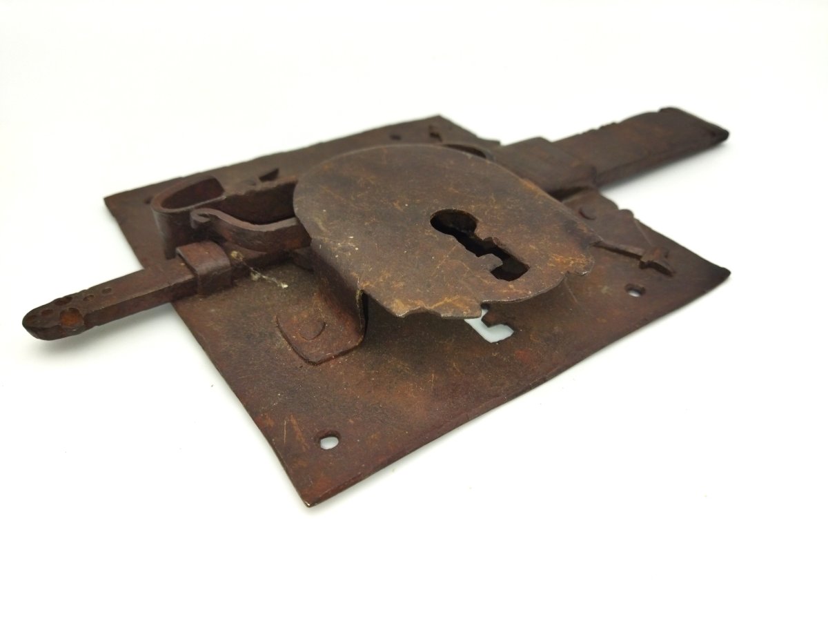 SERRURE Ancienne en Fer forgé Objet de Vitrine Ferronnerie  Collection-photo-2