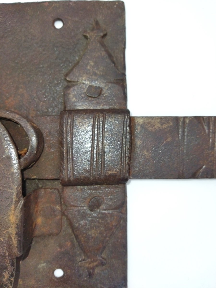 SERRURE Ancienne en Fer forgé Objet de Vitrine Ferronnerie  Collection-photo-3