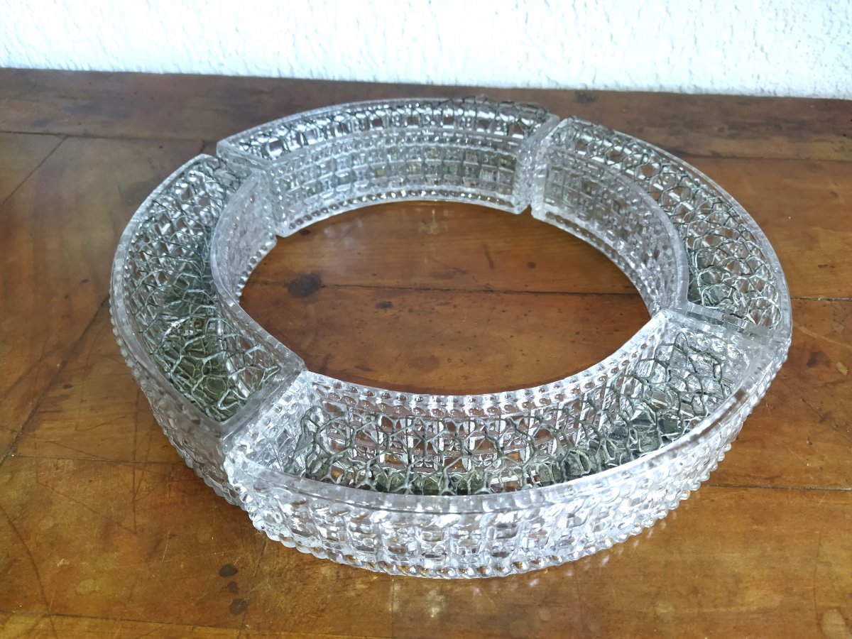 PIQUE-FLEURS Centre de Table Verre Moulé Émaillerie Cristallerie DU BOURGET PARIS XIX-photo-4