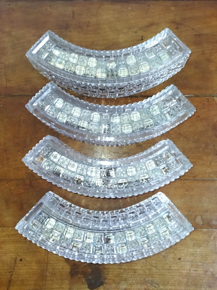 PIQUE-FLEURS Centre de Table Verre Moulé Émaillerie Cristallerie DU BOURGET PARIS XIX-photo-3