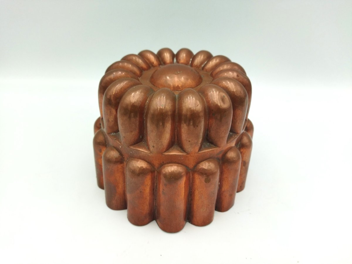 Antique Copper Cake Mold, Folk Art, Collectible Tableware -photo-1