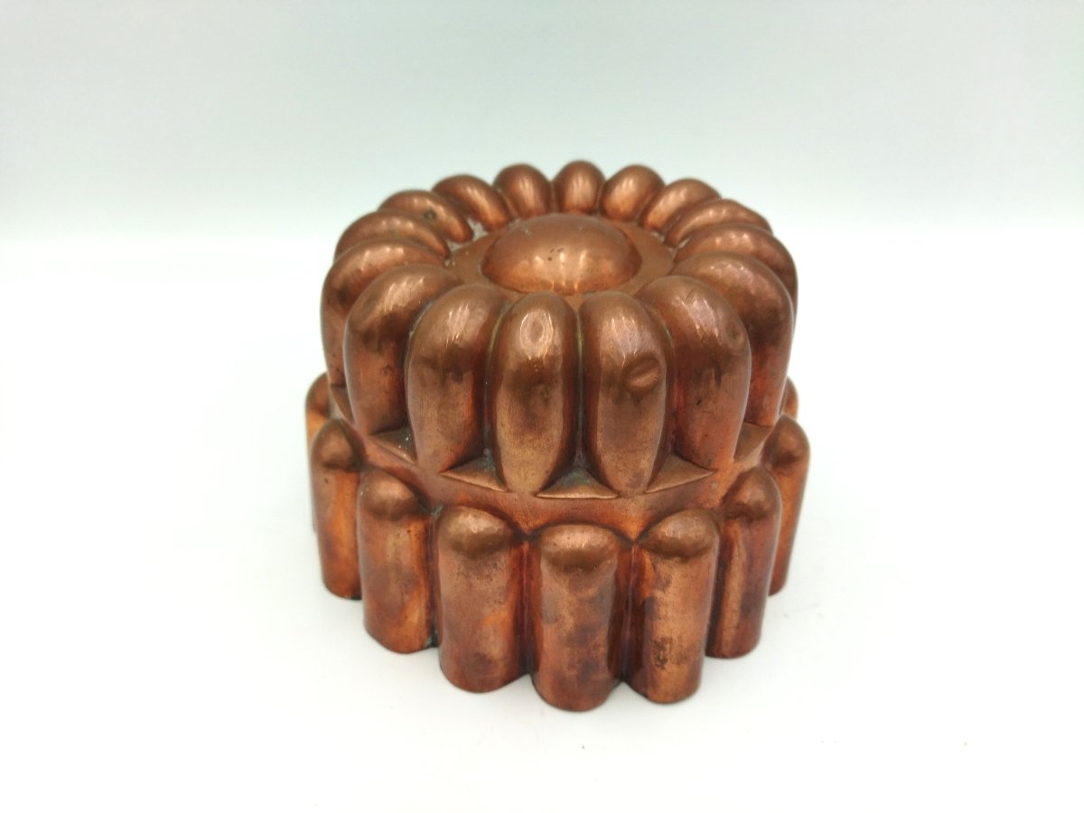 Antique Copper Cake Mold, Folk Art, Collectible Tableware -photo-3