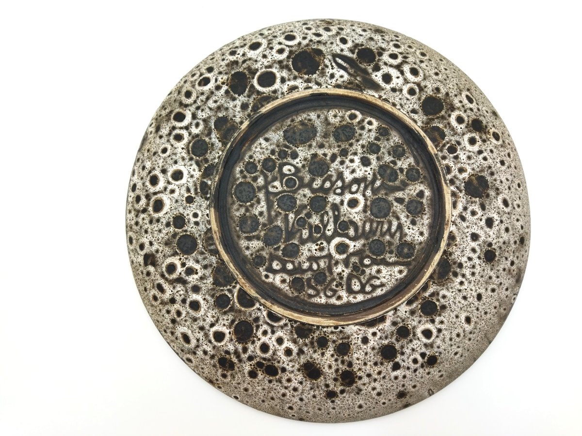 Vallauris Large Decorative Platter With African Head, Vintage Earthenware Signed Bessone -photo-1