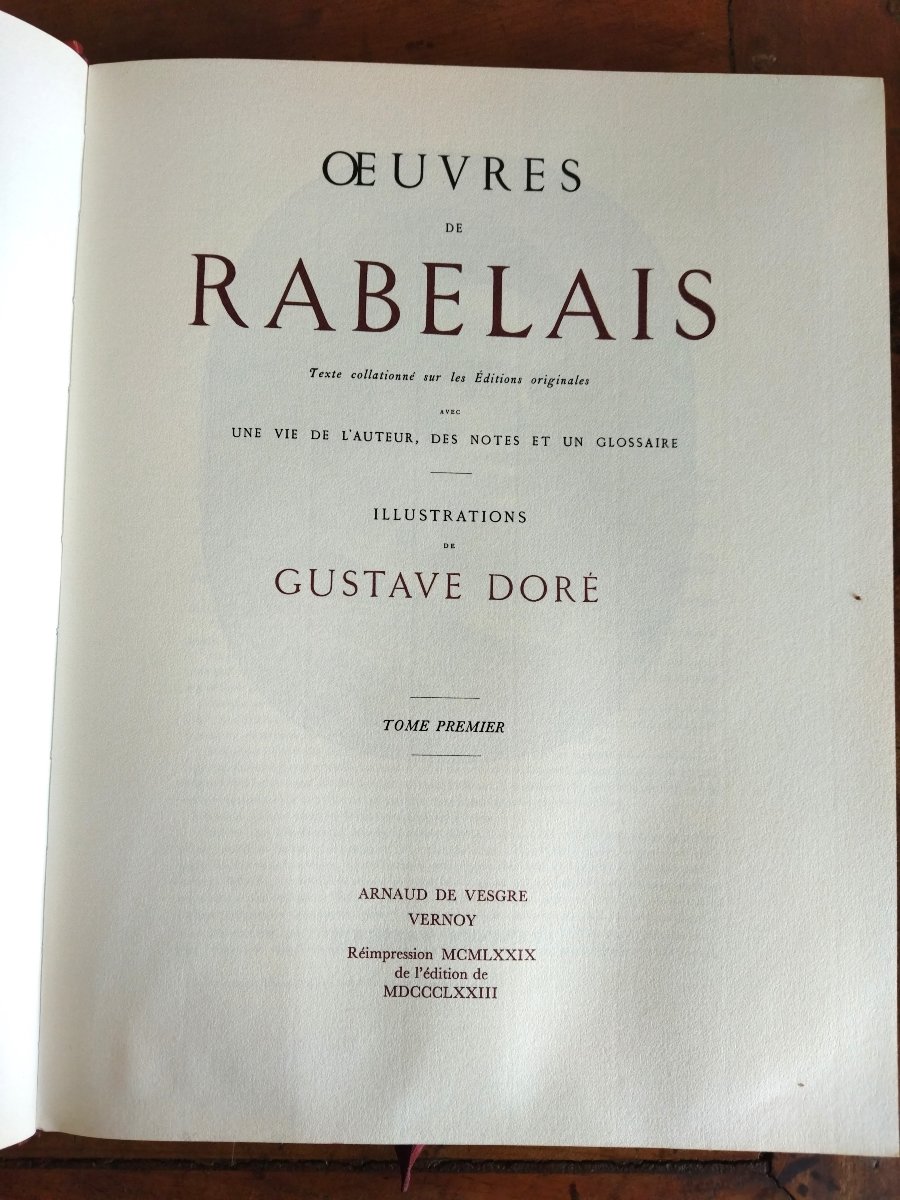 Rabelais "works" Illustrations By Gustave Doré Numbered 771 Editions De Vesgre 3 Volumes Complete-photo-3