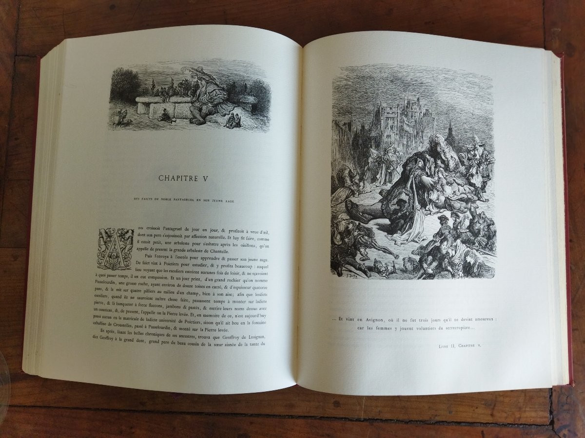 Rabelais "works" Illustrations By Gustave Doré Numbered 771 Editions De Vesgre 3 Volumes Complete-photo-3