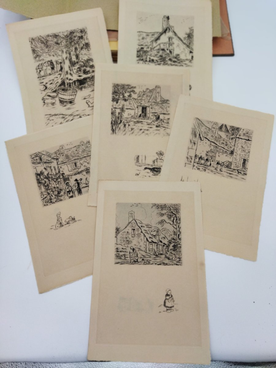 LA MARE AU DIABLE Georges SAND Papier Ingres d'Arches Numéroté 15/24 Eaux Fortes GENTY 1944-photo-7