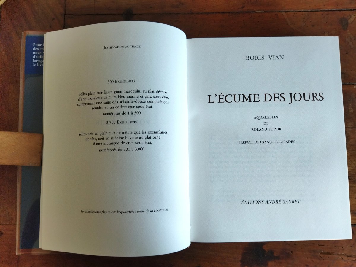 BORIS VIAN 4 Volumes  Aquarelles de Roland TOPOR Éditions André SAURET N° 2590 COLLECTION  -photo-1