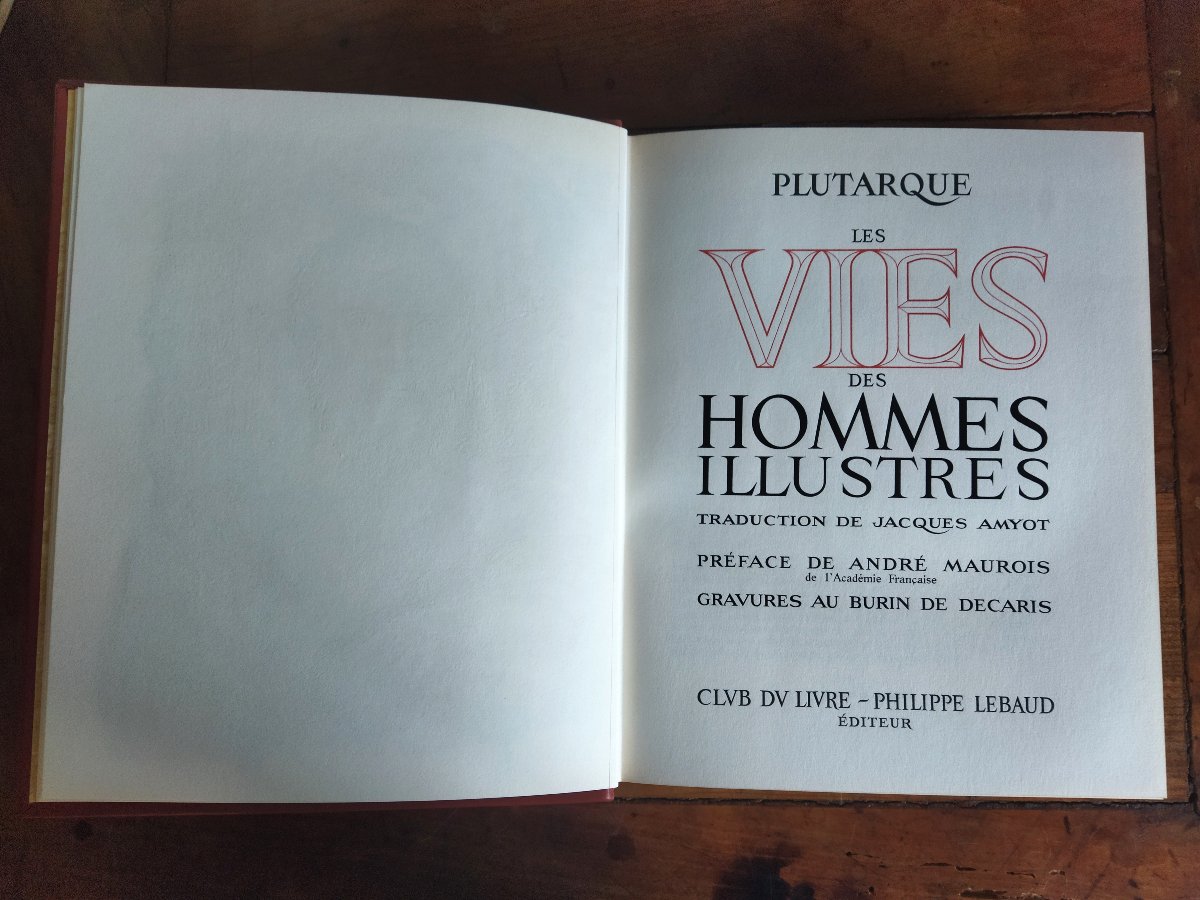 Plutarch 3 Volumes Vie Des Hommes Illustres Engravings By Decaris N° 404 Edition 1967 Collection-photo-2
