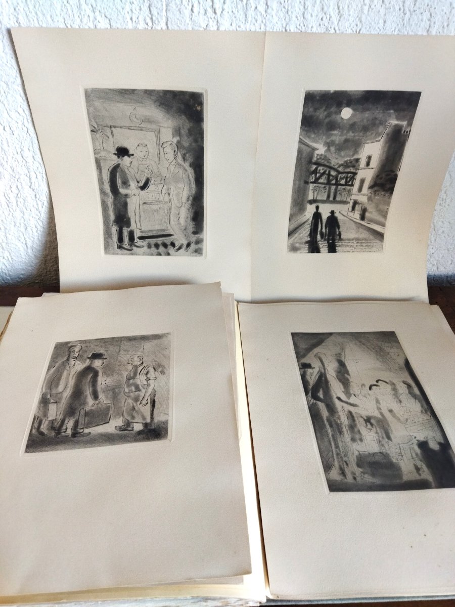 Traversée De Paris Marcel Aymé Engravings Jean Oberlé 1946 Exemplaire N° 21/50 Collection-photo-7