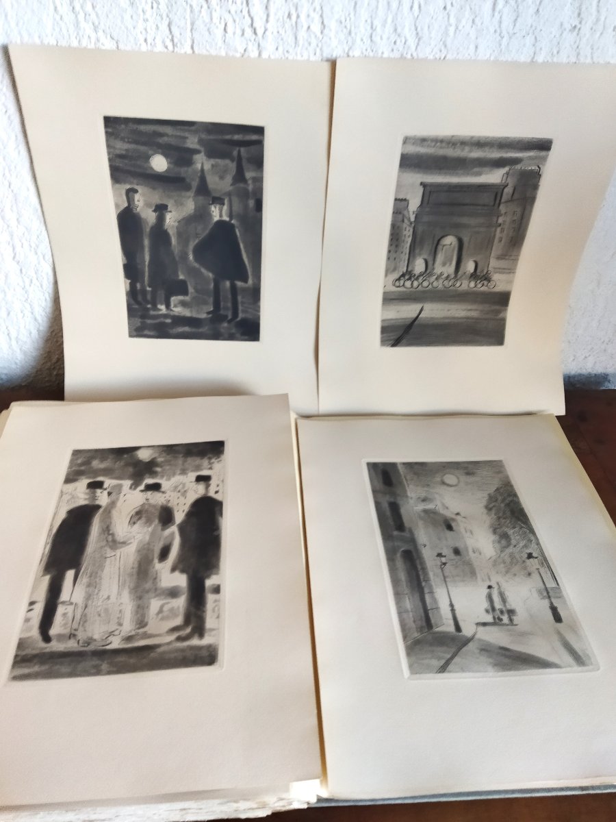 Traversée De Paris Marcel Aymé Engravings Jean Oberlé 1946 Exemplaire N° 21/50 Collection-photo-8