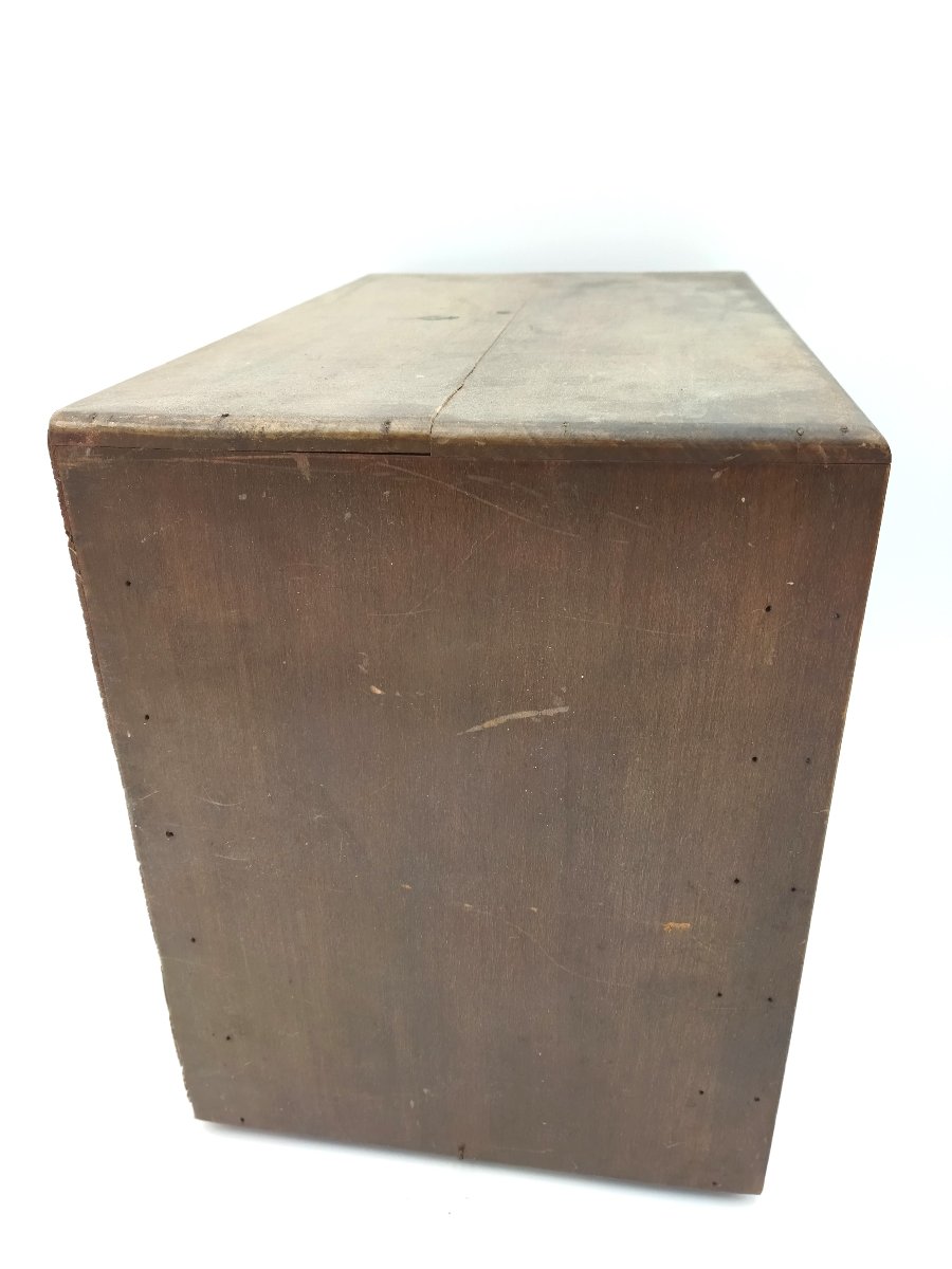 Automobilia Meuble De Métier Ancien 6 Tiroirs Rangements Pièces Mécaniques Auto-photo-2