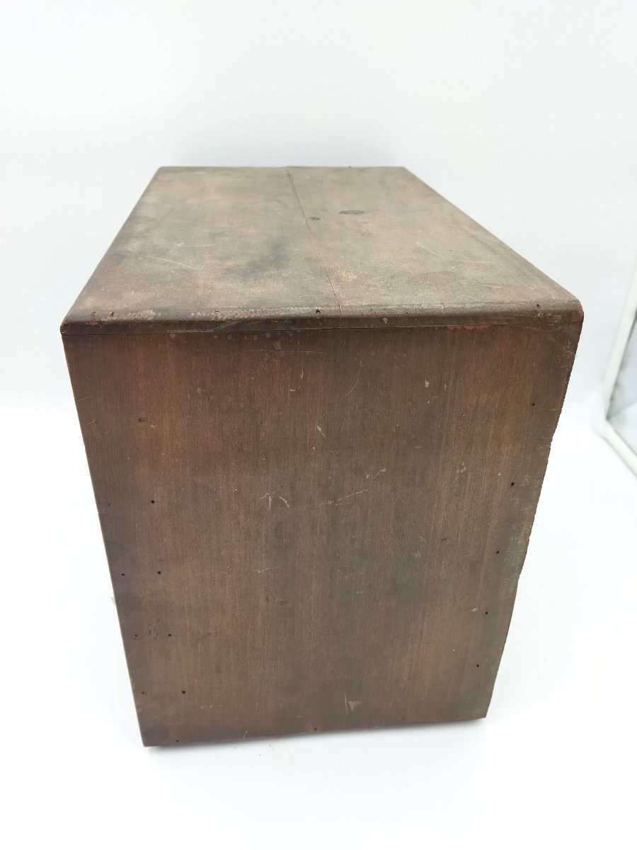 Automobilia Meuble De Métier Ancien 6 Tiroirs Rangements Pièces Mécaniques Auto-photo-4