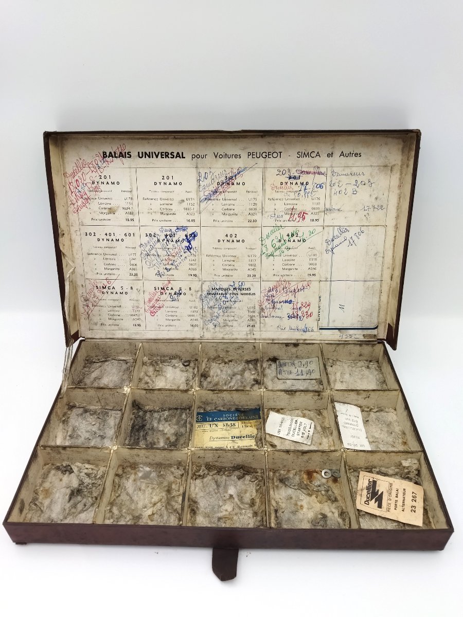 Automobilia Meuble De Métier Ancien 6 Tiroirs Rangements Pièces Mécaniques Auto-photo-5