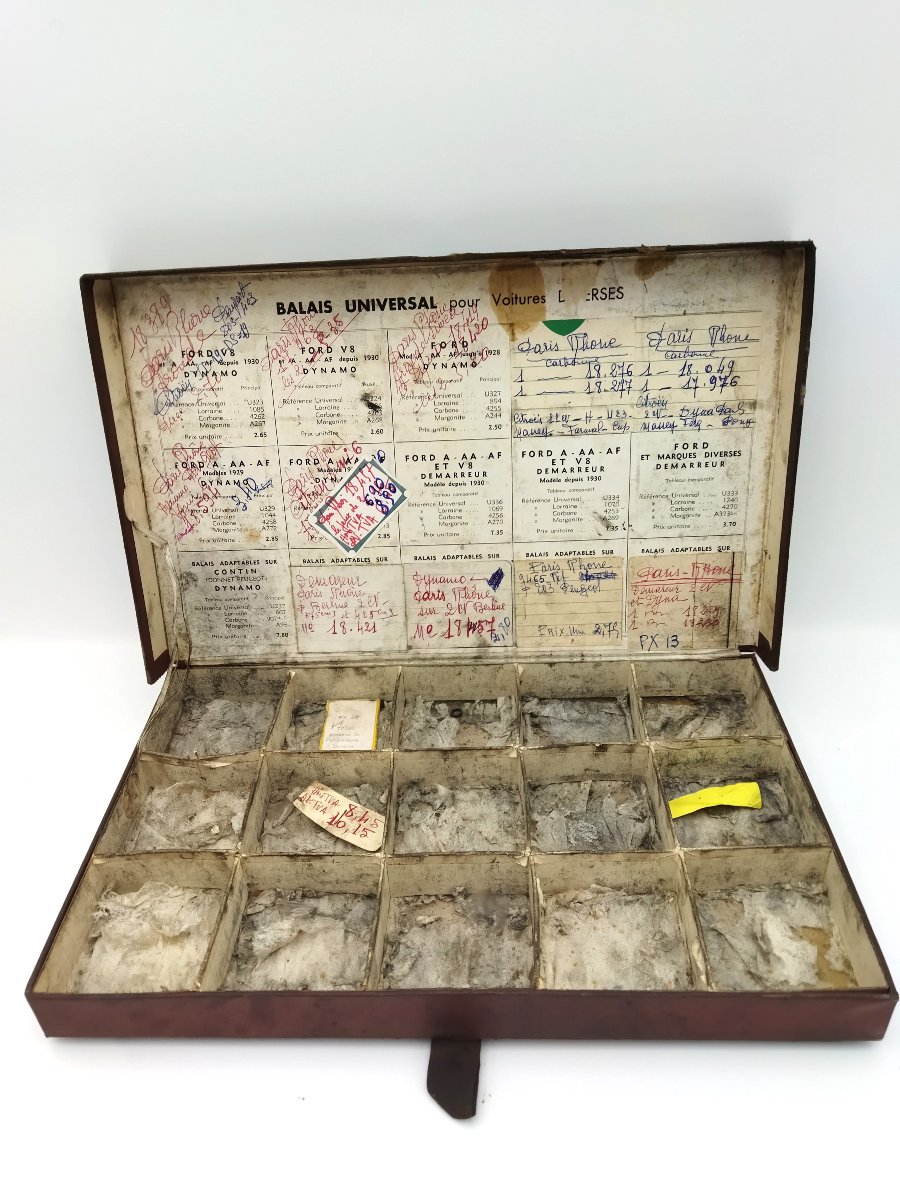 Automobilia Meuble De Métier Ancien 6 Tiroirs Rangements Pièces Mécaniques Auto-photo-7