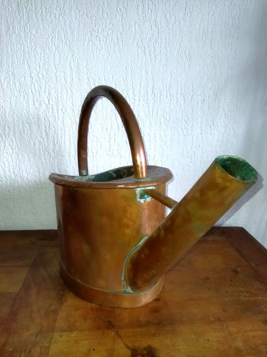 ARROSOIR EN CUIVRE JARDINIER VITICULTURE ART POPULAIRE XIX-photo-2