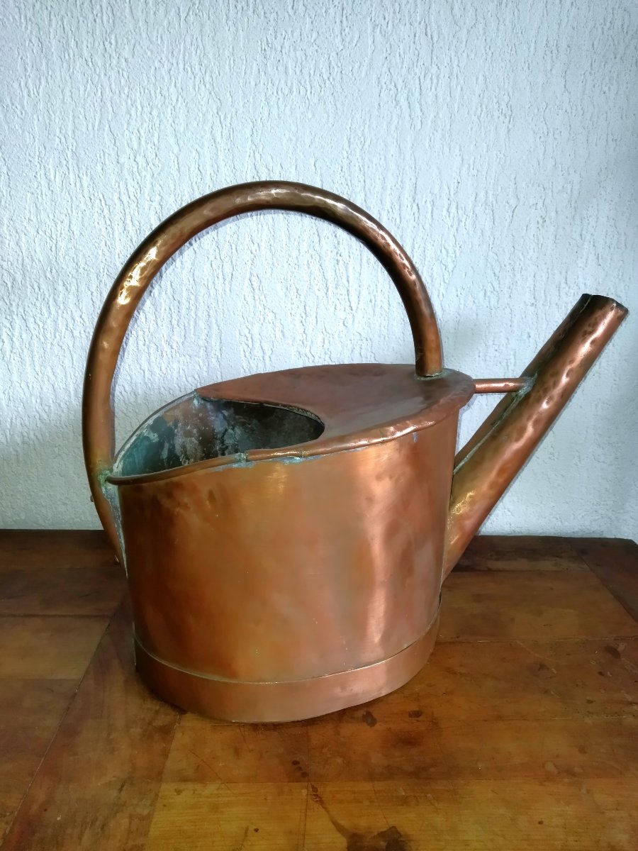 ARROSOIR EN CUIVRE JARDINIER VITICULTURE ART POPULAIRE XIX-photo-3