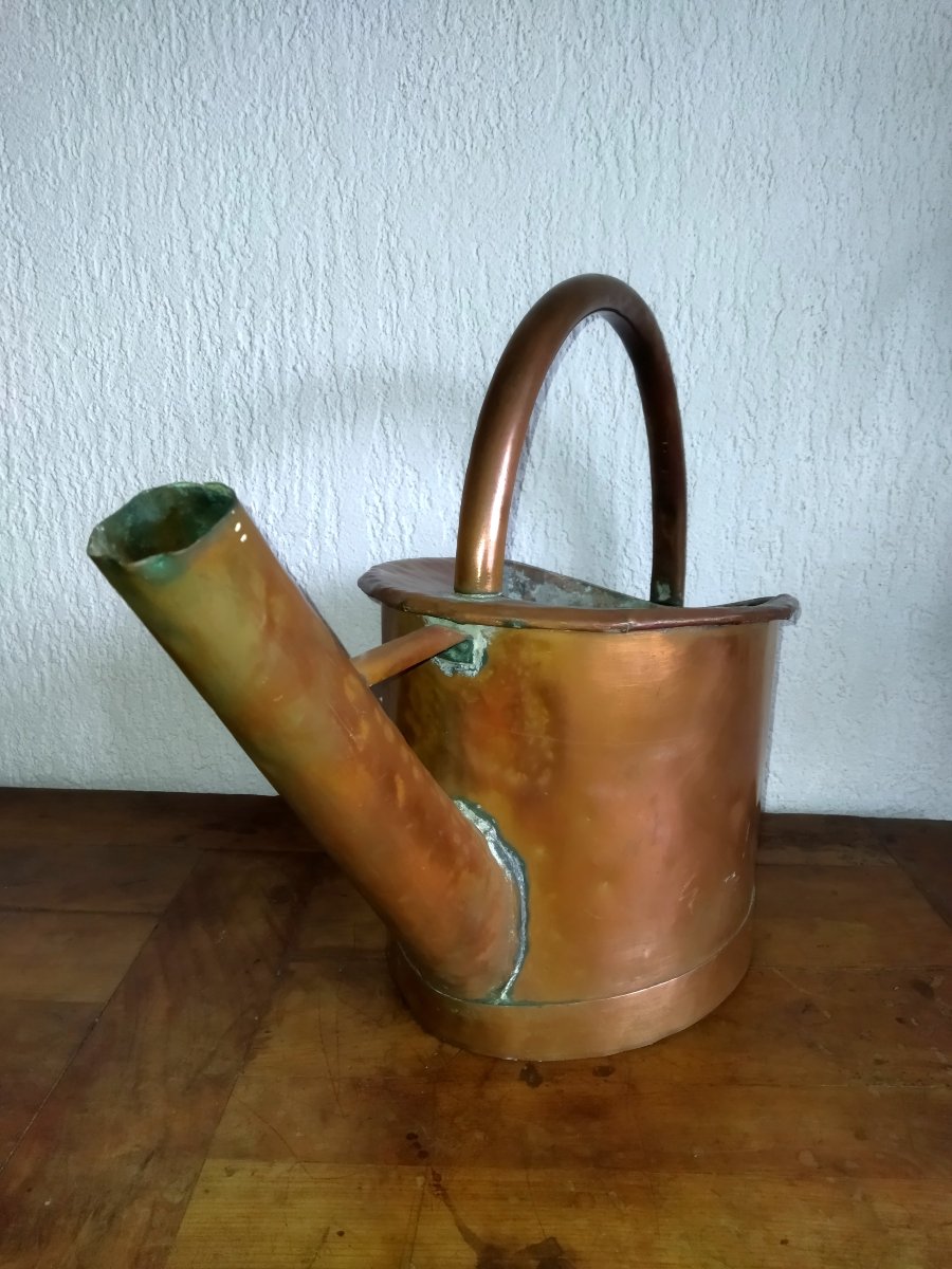 ARROSOIR EN CUIVRE JARDINIER VITICULTURE ART POPULAIRE XIX-photo-4