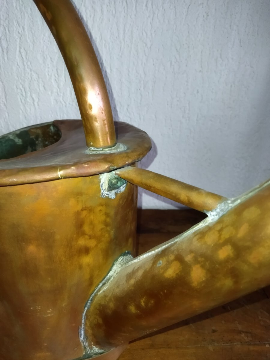 ARROSOIR EN CUIVRE JARDINIER VITICULTURE ART POPULAIRE XIX-photo-4