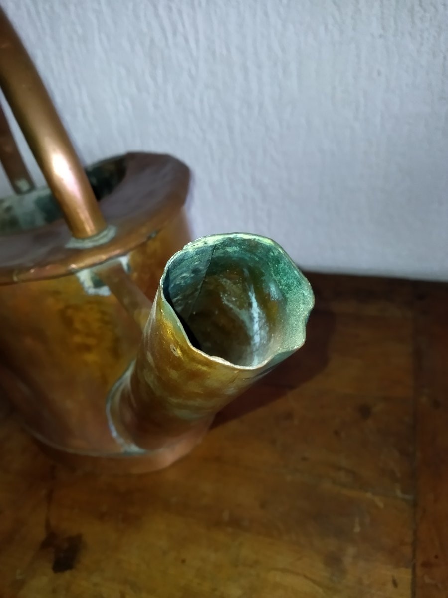 ARROSOIR EN CUIVRE JARDINIER VITICULTURE ART POPULAIRE XIX-photo-5