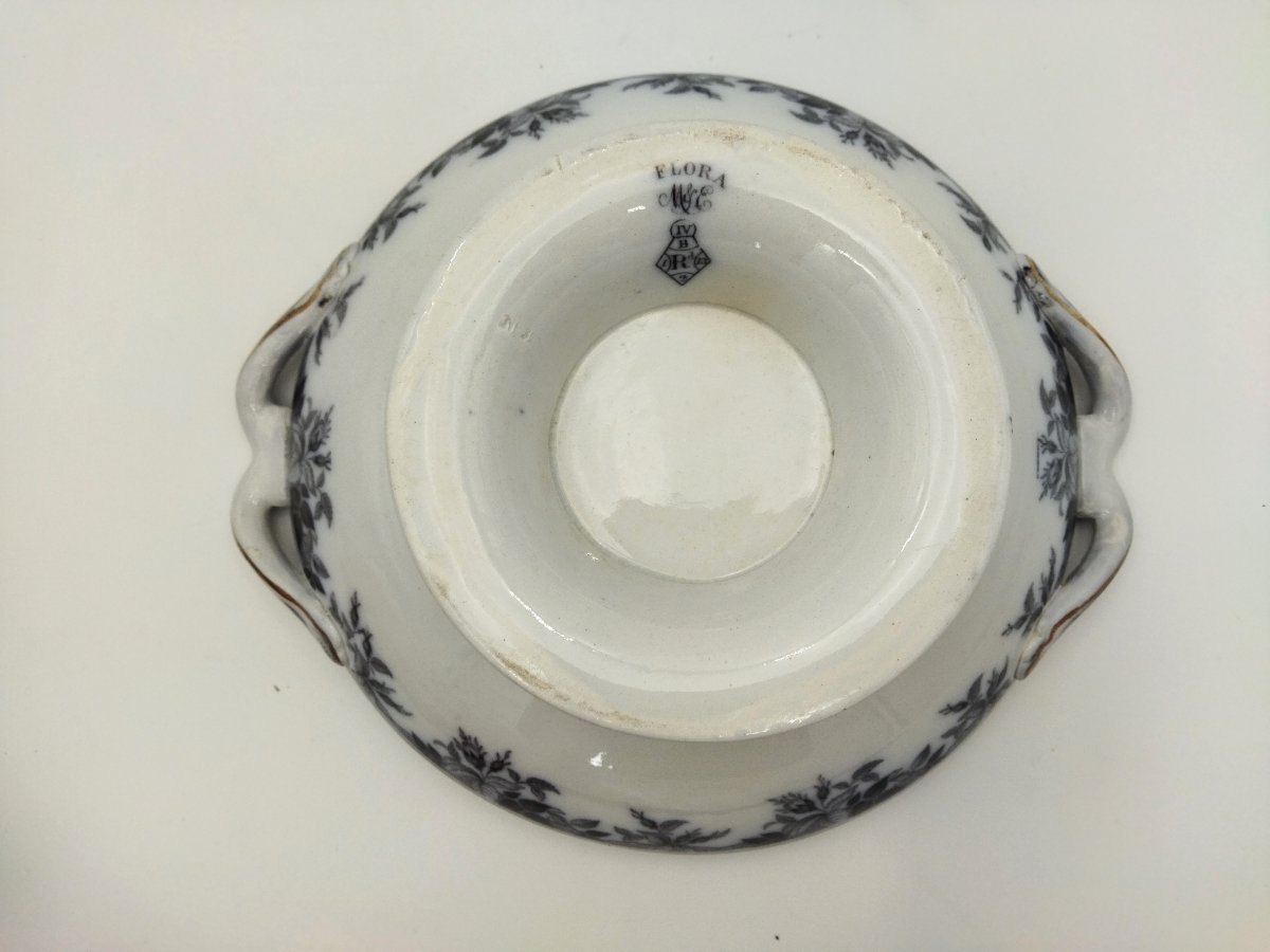 Set Of 3 English Tile Plates Victorian Baroque Motif-photo-7