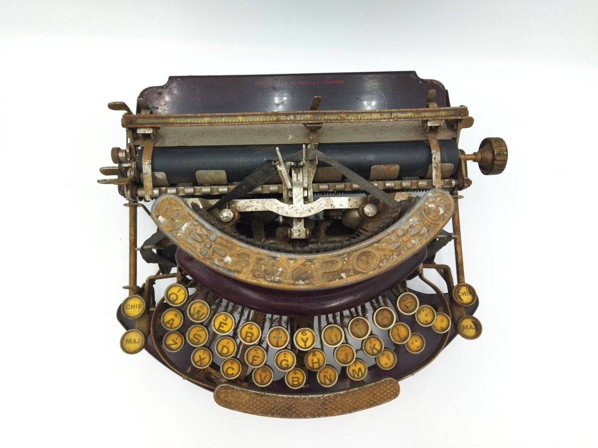 TYPO MANUFRANCE MACHINE à Écrire Ancienne Fonte Émaillée Début XX COLLECTION-photo-2