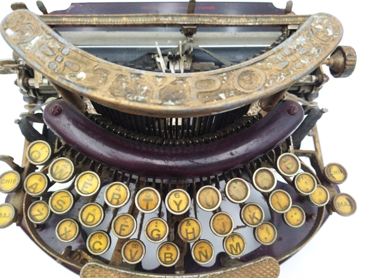 TYPO MANUFRANCE MACHINE à Écrire Ancienne Fonte Émaillée Début XX COLLECTION-photo-3