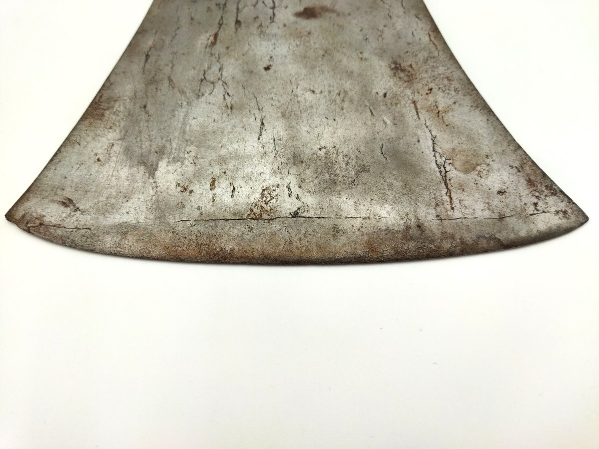 Hachoir Feuille De Boucher Racloir De Billot Outil De Métier Fer Forgé Ancien Collection-photo-3