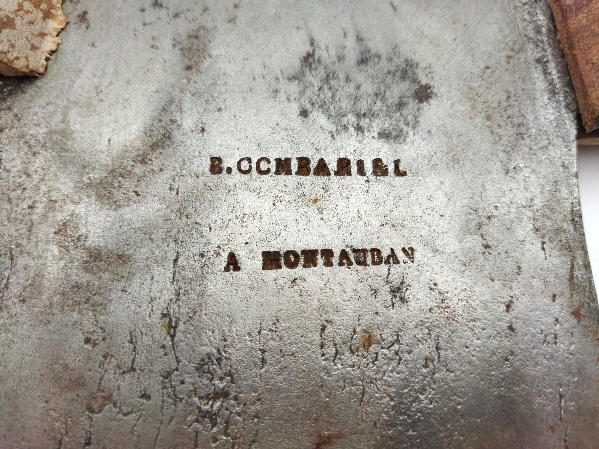 Hachoir Feuille De Boucher Racloir De Billot Outil De Métier Fer Forgé Ancien Collection-photo-5