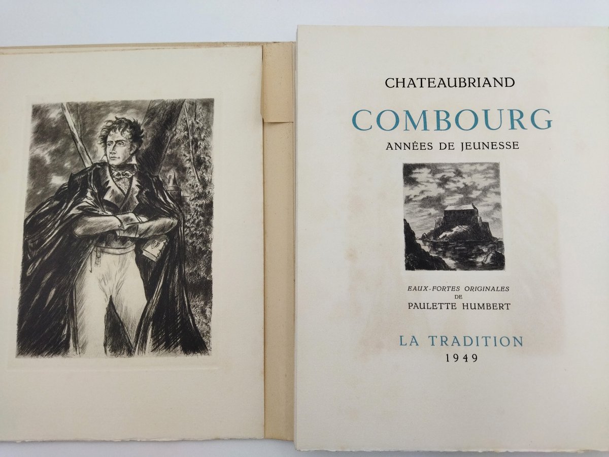 CHATEAUBRIAND COMBOURG Années de Jeunesse Eaux-Fortes Paulette HUMBERT Édition 1949  N° 37-photo-1