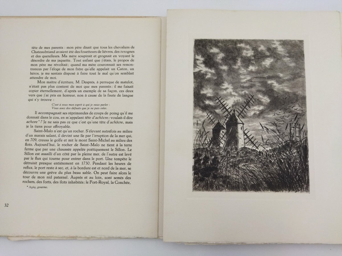 CHATEAUBRIAND COMBOURG Années de Jeunesse Eaux-Fortes Paulette HUMBERT Édition 1949  N° 37-photo-3