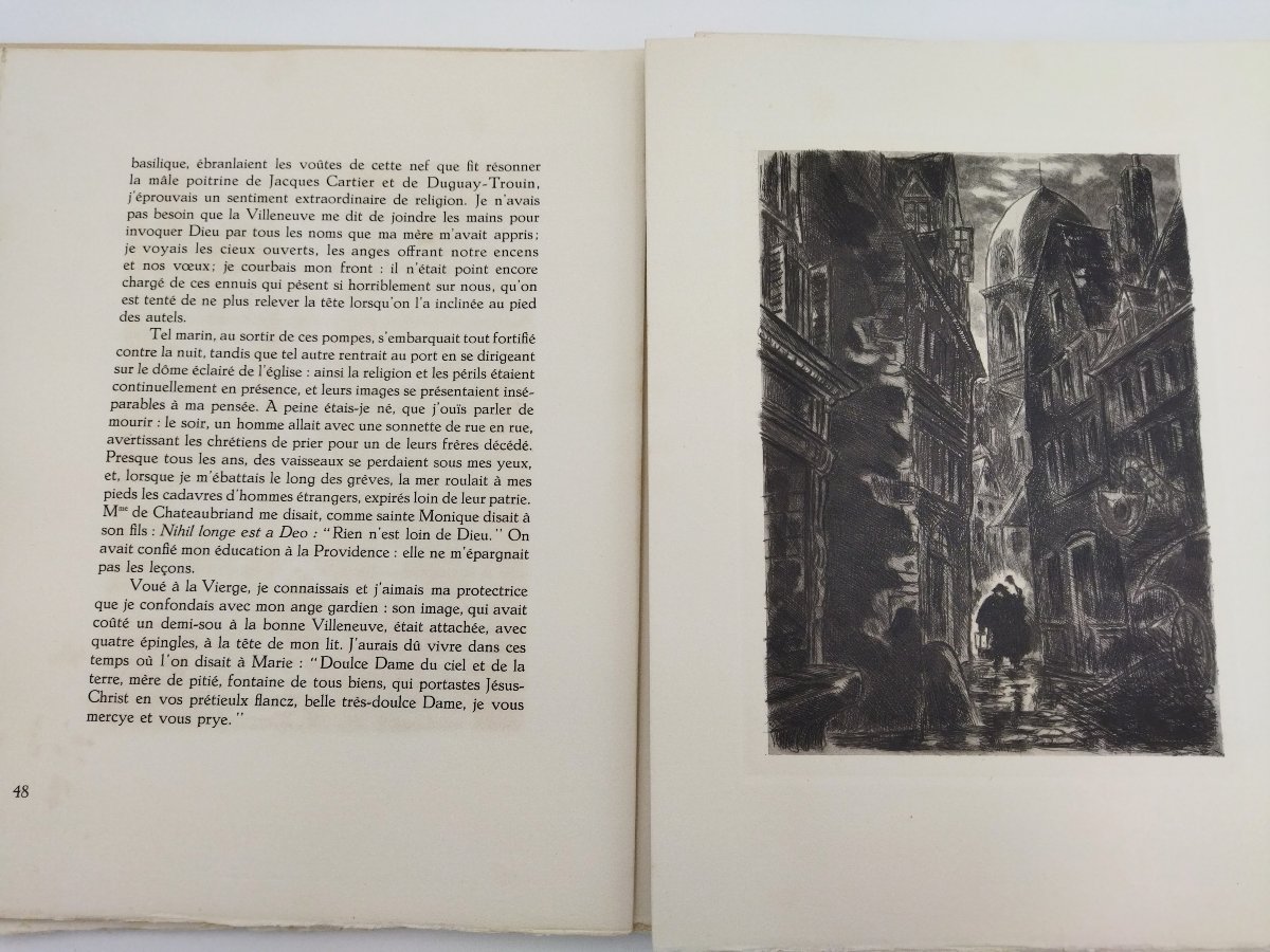 CHATEAUBRIAND COMBOURG Années de Jeunesse Eaux-Fortes Paulette HUMBERT Édition 1949  N° 37-photo-5