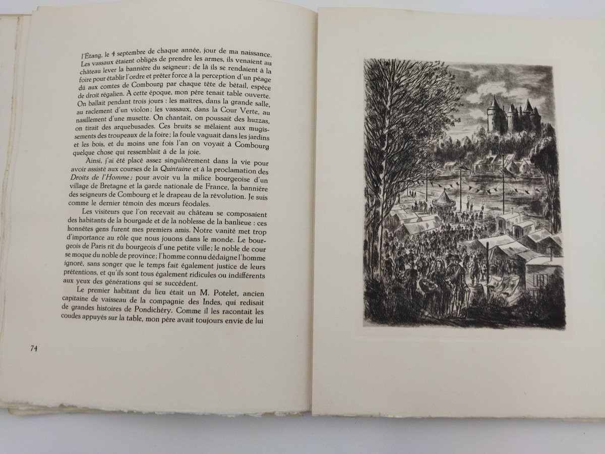 CHATEAUBRIAND COMBOURG Années de Jeunesse Eaux-Fortes Paulette HUMBERT Édition 1949  N° 37-photo-7