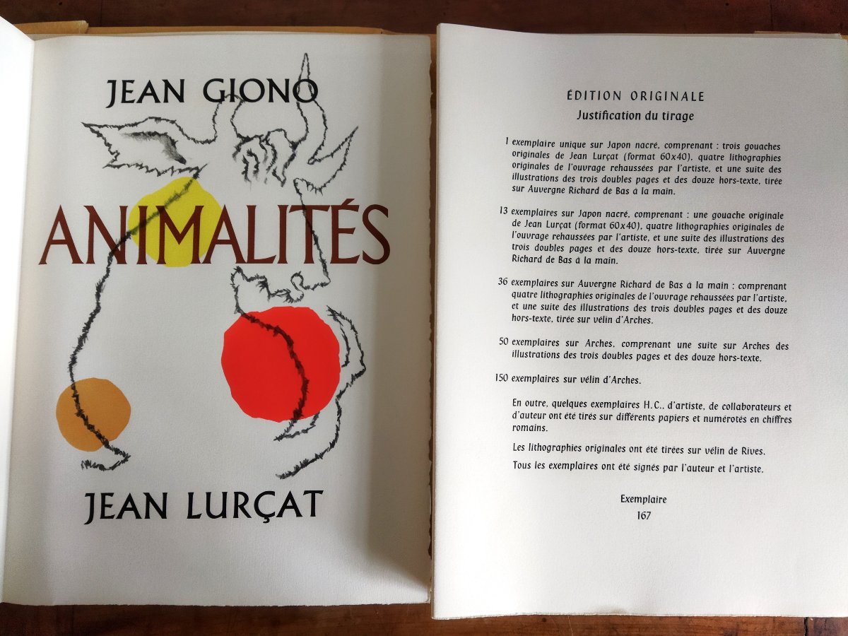 ANIMALITÉS Jean GIONO Illustrations Jean LURCAT  Édition KLEIN 1965  COLLECTION-photo-4