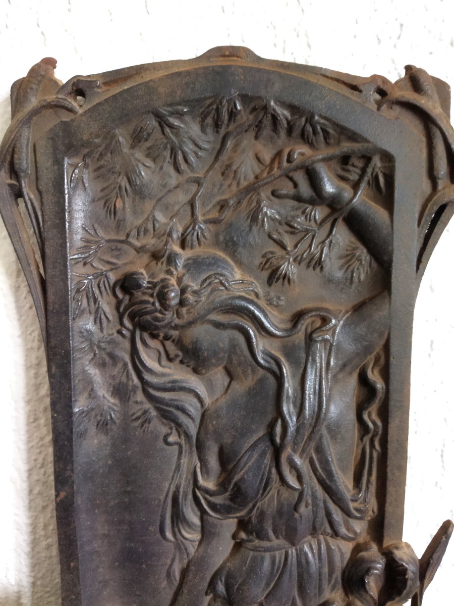 Art Nouveau Jugendstil Cast Iron Anthropomorphic Ornamental Plate Fleurs Des Eaux-photo-5