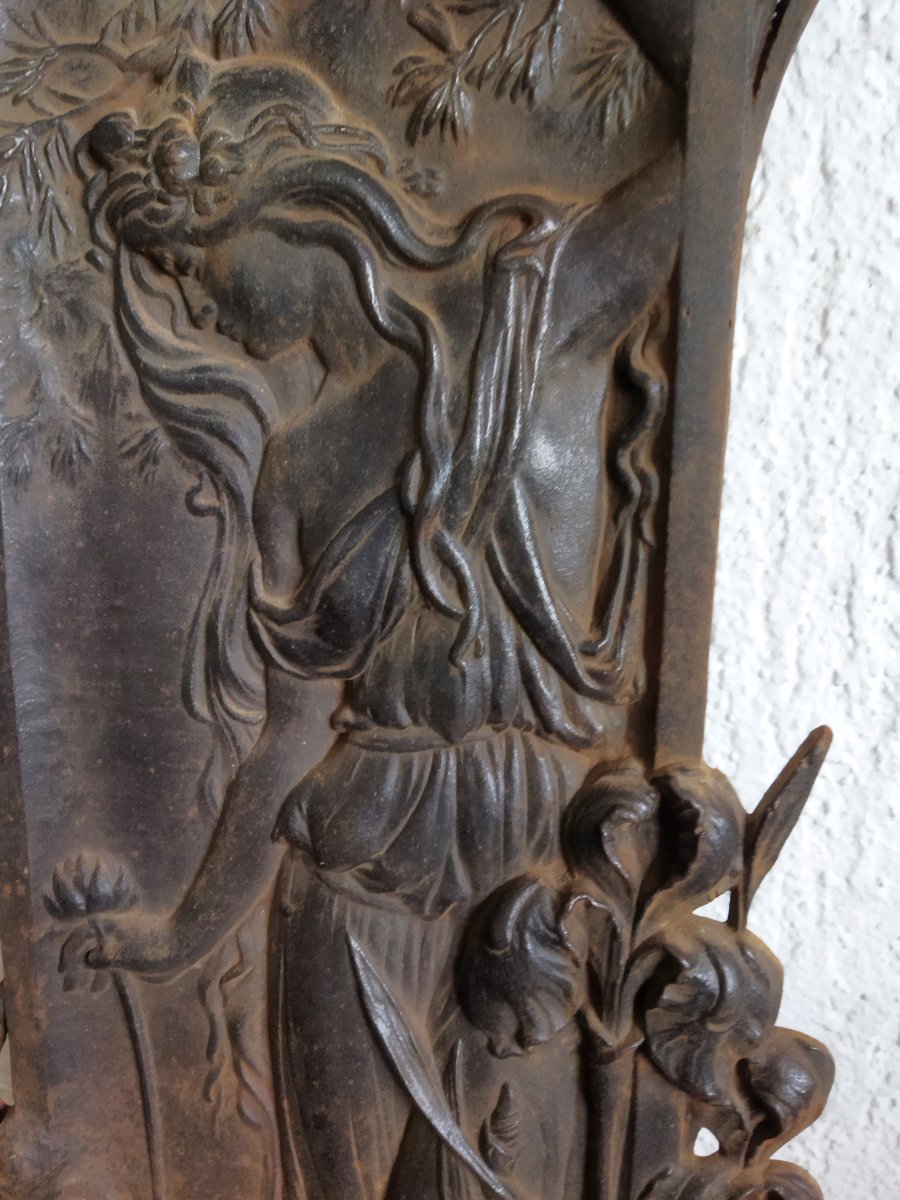 Art Nouveau Jugendstil Cast Iron Anthropomorphic Ornamental Plate Fleurs Des Eaux-photo-6