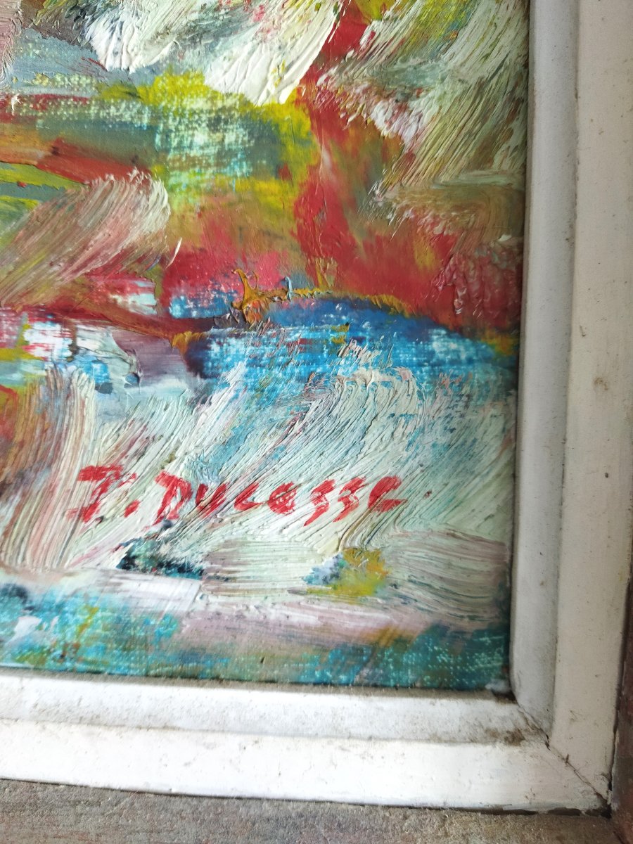 Jean DUCASSE Huile sur Toile Tauromachie Toréador Arènes 65x93cms COLLECTION-photo-7