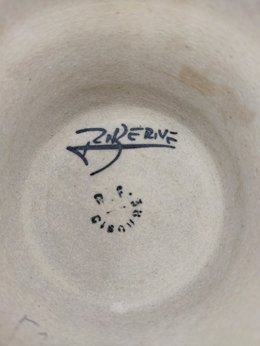 Ciboure Stoneware Pedestal Bowl Chistera Players Collection-photo-5