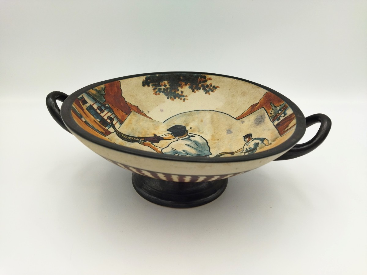Ciboure Stoneware Pedestal Bowl Chistera Players Collection-photo-6