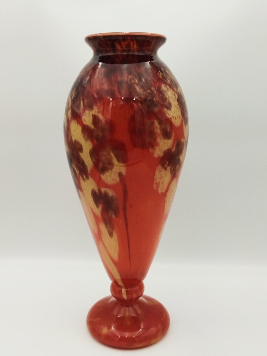 SCHNEIDER ART DECO Grand Vase Motif Marmoréen 45cms COLLECTION-photo-4