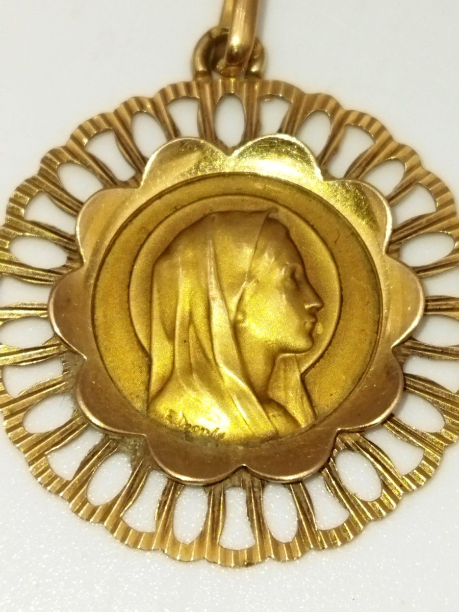 Gold Religious Medal Eagle Head Hallmark Display Item Collection-photo-2